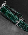 Bespoke Watch Strap in Hunter Green Crocodile