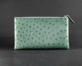 Bespoke Clutch Bag in Green Ostrich