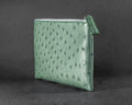 Bespoke Clutch Bag in Green Ostrich
