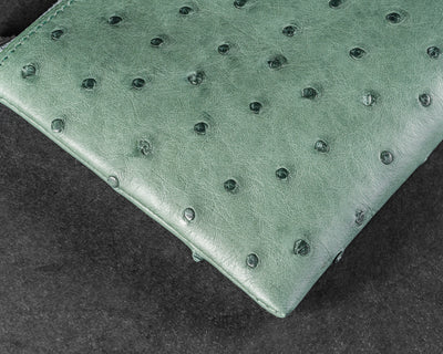 Bespoke Clutch Bag in Green Ostrich