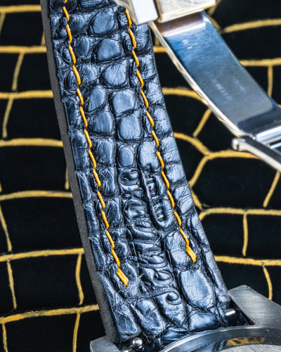 Bespoke Watch Strap in Black Gold Alligator