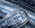 Bespoke Key Fob Cover in Metallic Black Crocodile
