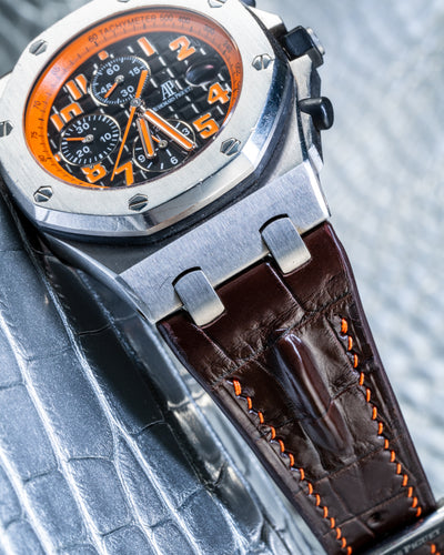 Bespoke Watch Strap in Dark Brown Crocodile