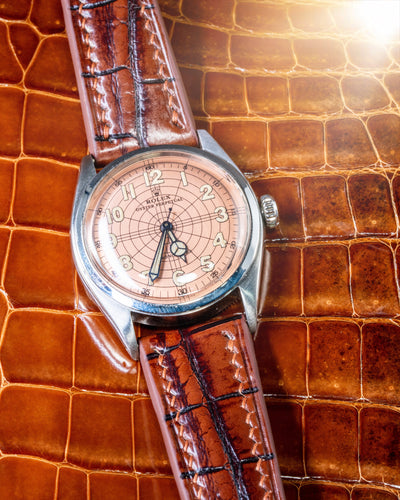 Bespoke Watch Strap in 2 Tone Dark Brown Crocodile