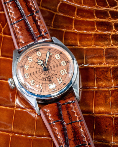 Bespoke Watch Strap in 2 Tone Dark Brown Crocodile