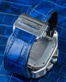 Bespoke Watch Strap in Tie Dye Blue Crocodile