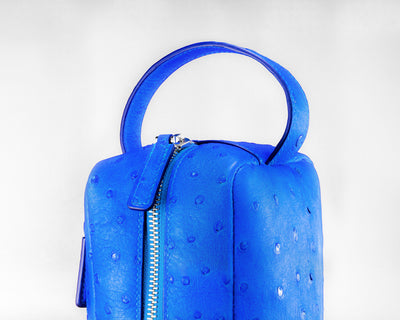 Bespoke Clutch Bag in Sky Blue Ostrich