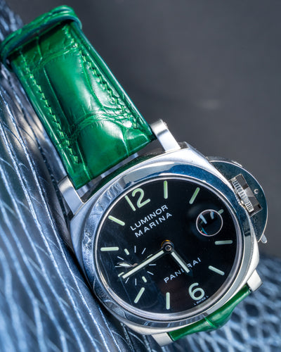 Bespoke Watch Strap in Hunter Green Crocodile