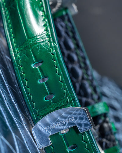 Bespoke Watch Strap in Hunter Green Crocodile