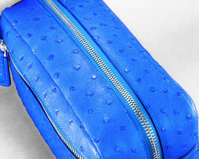 Bespoke Clutch Bag in Sky Blue Ostrich