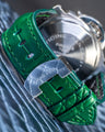 Bespoke Watch Strap in Hunter Green Crocodile