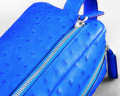 Bespoke Clutch Bag in Sky Blue Ostrich