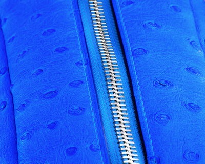 Bespoke Clutch Bag in Sky Blue Ostrich
