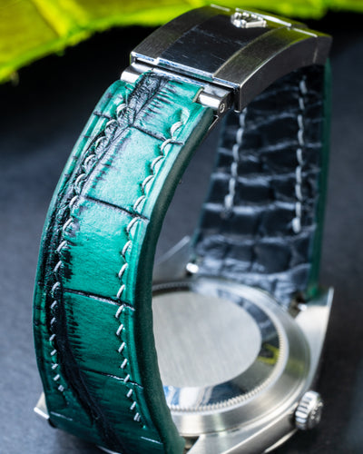Bespoke Watch Strap in Ombre Green Crocodile