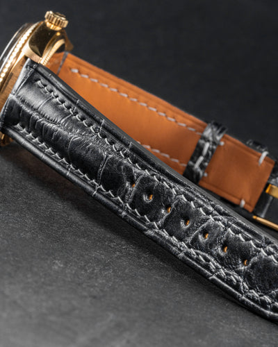 Bespoke Watch Strap in Metallic Black Alligator