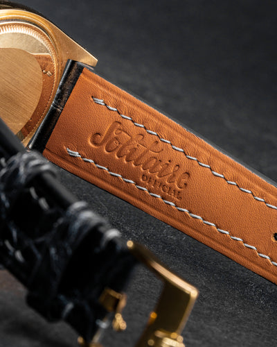 Bespoke Watch Strap in Metallic Black Alligator