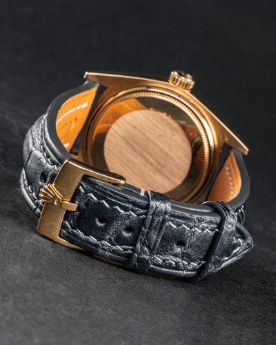 Bespoke Watch Strap in Metallic Black Alligator
