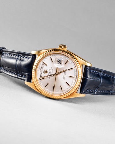 Bespoke Watch Strap in Navy Blue Crocodile