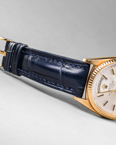 Bespoke Watch Strap in Navy Blue Crocodile