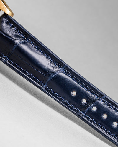 Bespoke Watch Strap in Navy Blue Crocodile