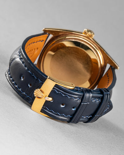 Bespoke Watch Strap in Navy Blue Crocodile