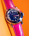 Bespoke Watch Strap in Fuchsia Pink Crocodile