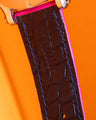 Bespoke Watch Strap in Fuchsia Pink Crocodile