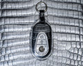 Bespoke Key Fob Cover in Metallic Black Crocodile