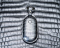 Bespoke Key Fob Cover in Metallic Black Crocodile