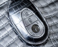 Bespoke Key Fob Cover in Metallic Black Crocodile