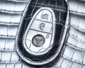 Bespoke Key Fob Cover in Metallic Black Crocodile