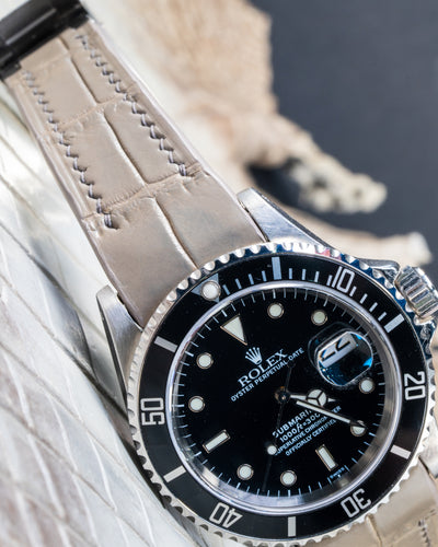 Bespoke Watch Strap in Rhino Grey Crocodile
