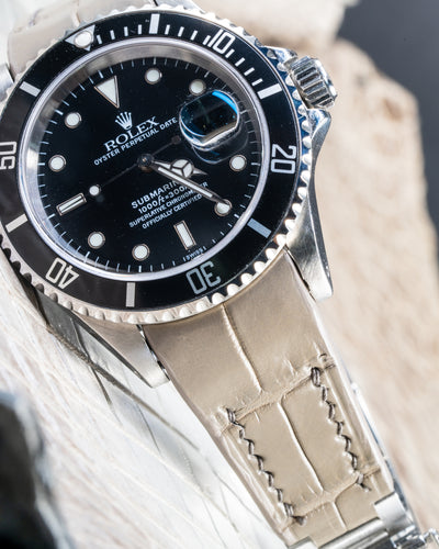 Bespoke Watch Strap in Rhino Grey Crocodile