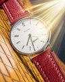Bespoke Watch Strap in Maroon Red Chevre