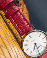 Bespoke Watch Strap in Maroon Red Chevre