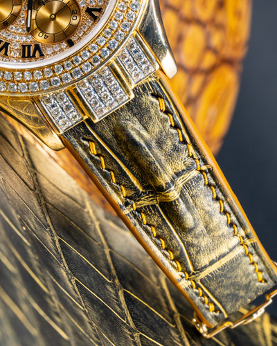 Bespoke Watch Strap in Gold Brushed Alligator