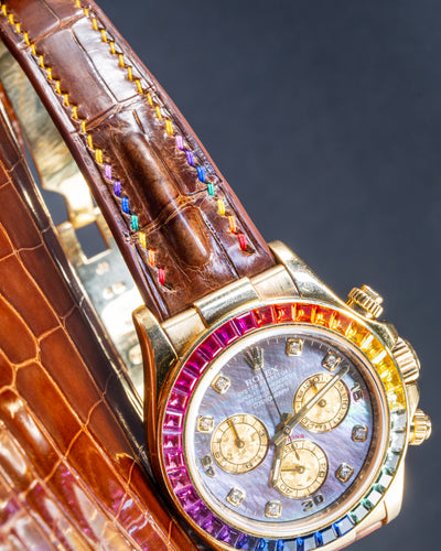 Bespoke Watch Strap in Brown Himalayan Crocodile