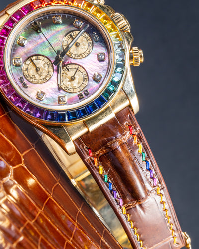 Bespoke Watch Strap in Brown Himalayan Crocodile