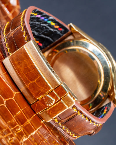 Bespoke Watch Strap in Brown Himalayan Crocodile