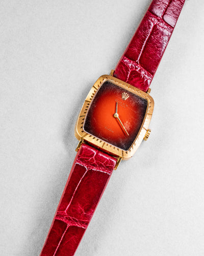 Bespoke Watch Strap in Maroon Red Crocodile