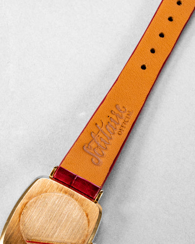 Bespoke Watch Strap in Maroon Red Crocodile