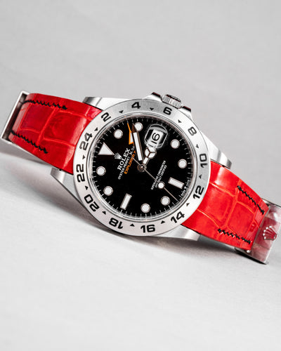 Bespoke Watch Strap in Ferrari Red Crocodile