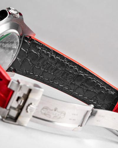 Bespoke Watch Strap in Ferrari Red Crocodile