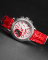 Bespoke Watch Strap in Ferrari Red Crocodile