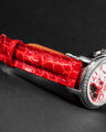 Bespoke Watch Strap in Ferrari Red Crocodile