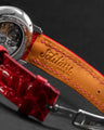 Bespoke Watch Strap in Ferrari Red Crocodile