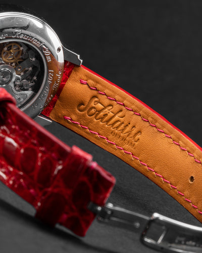 Bespoke Watch Strap in Ferrari Red Crocodile