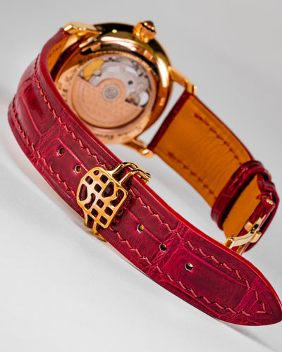 Bespoke Watch Strap in Blood Red Crocodile