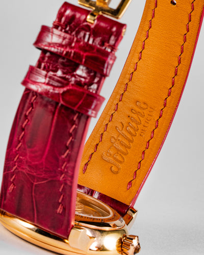 Bespoke Watch Strap in Blood Red Crocodile