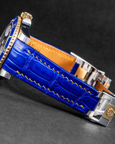 Bespoke Watch Strap in Electric Blue Crocodile